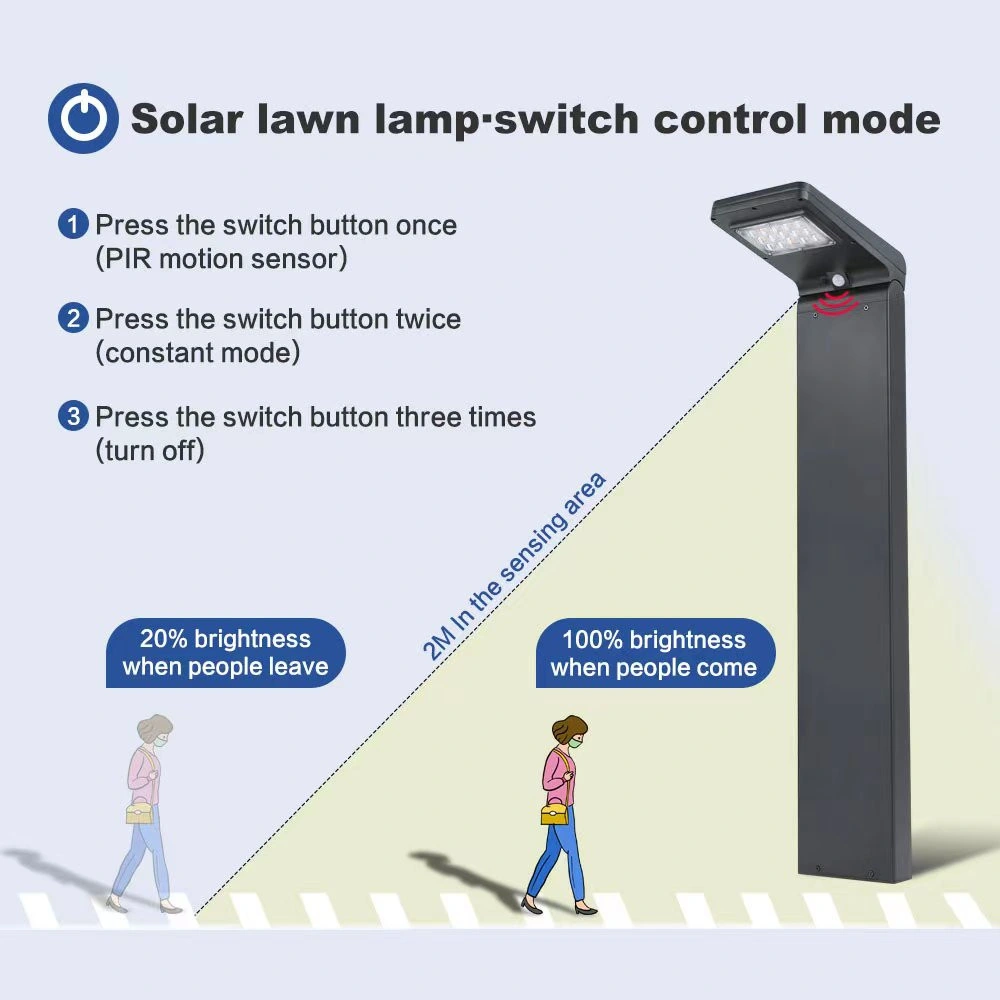 5W Solar Panel High Power CE Outdoor Bollard Solar LED Garden Light