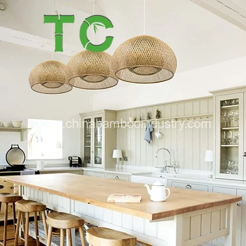 Cheap Price Bamboo Chandeliers Bamboo Lamp Bamboo Pendant Lamp Bamboo Lampshade for Kitchen Island, Chandeliers Lighting, Hand -Woven Hanging Ceiling Lampshade