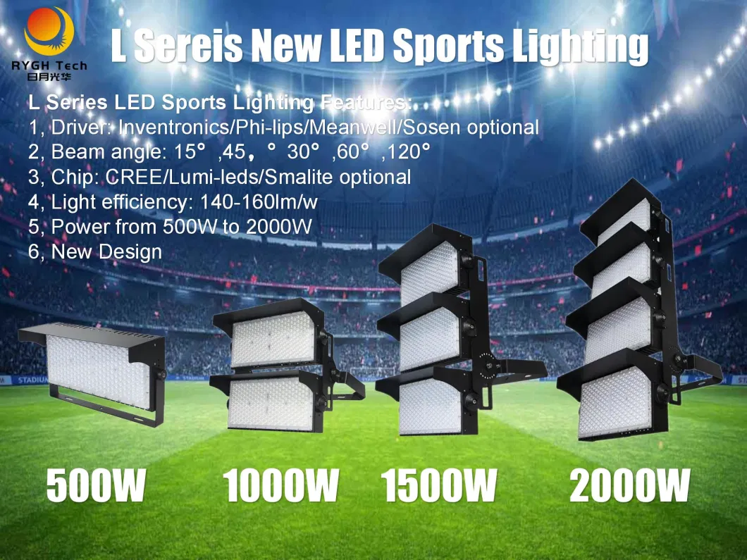 Sports Airport Railway Station Arena Tower Bridge Golf Court High Mast IP65 Cricket Stadium LED 1500 Watt LED Flood Light