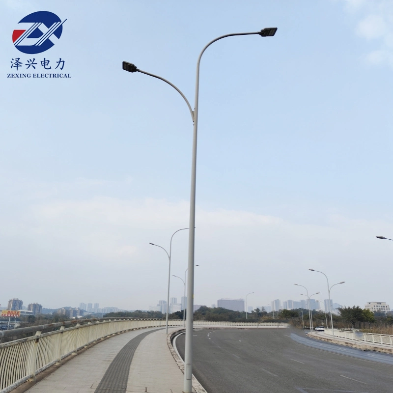 Single or Double Arm Galvanized Conical/Octagonal Aluminum/Stainless Steel/Metal Solar Road/Street Lighting Post /Light Poles with Factory Price