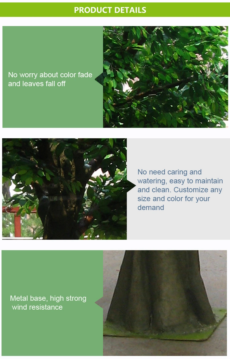 Large Tall Artificial Plastic Green Ficus Tree Plastic Banyan Tree
