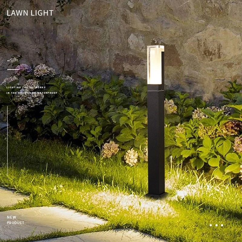 Stand Garden Path Lights Aluminum Landscape Lawn LED Bollard Light for Landscape Yard Round Garden Light