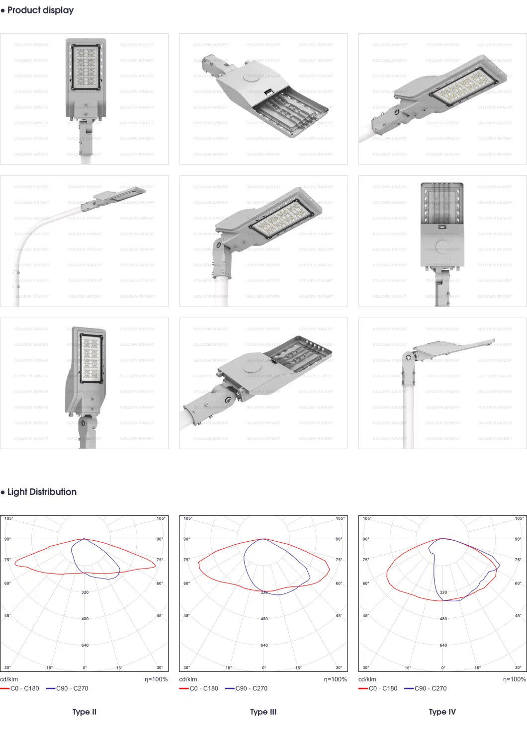 150~165lm/W (5050 LED) Garden Goldenbright Neutral Packing E Light Lamp LED Solar Street Light