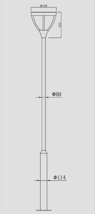 30W/50W/60W LED IP65 Outdoor Landscape Aluminum Post Bollard Street Garden Light