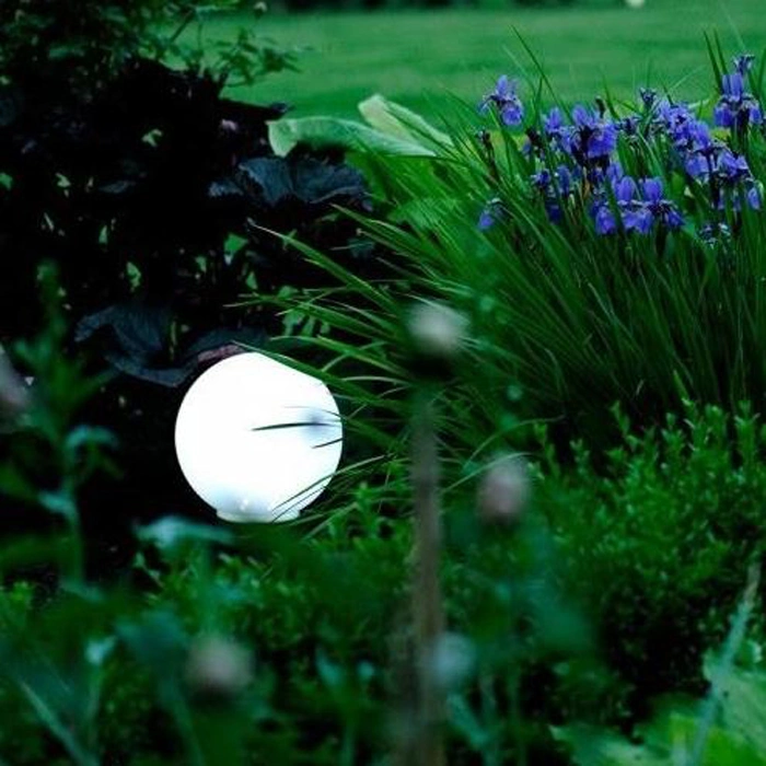 Goldmore11 Round Bulb Shape LED Solar Lawn Light for Garden Decor Outdoor Waterproof IP65 Bollard Solar Stick Lights White Camping Light