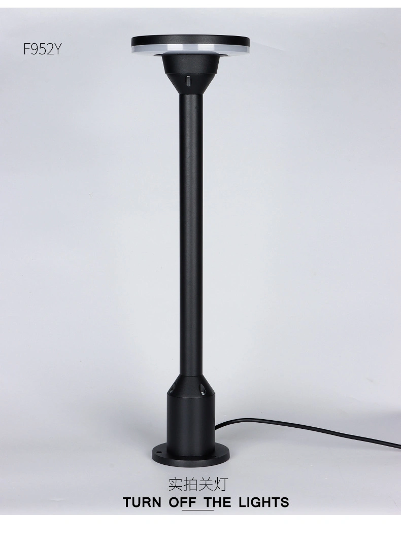 10W Round IP65 Waterproof Landscape Aluminum Post Bollard Garden LED Lawn Lamp