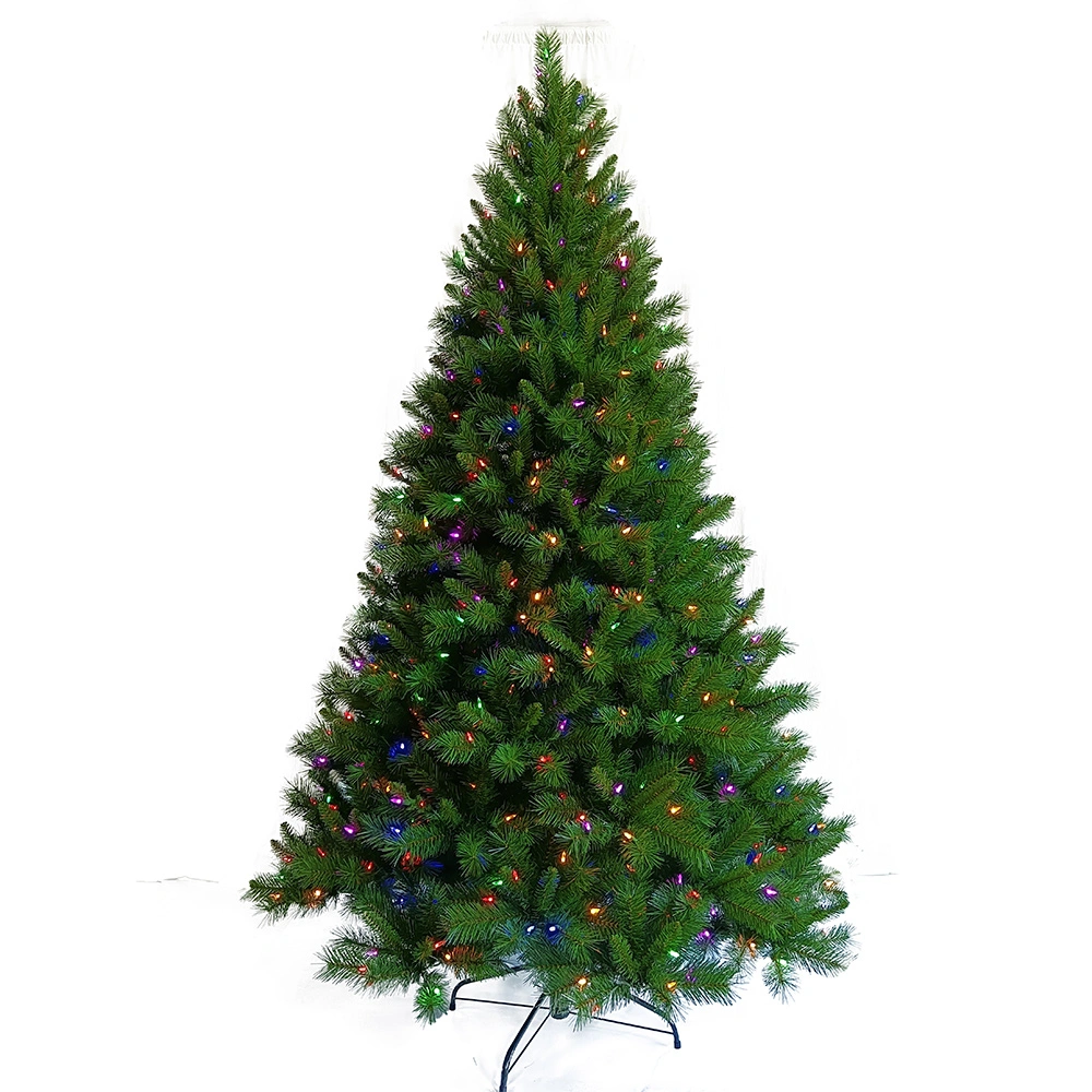 Artificial Handmade Multi Color Xmas Tree 7.5 FT High Quality Decorative Tall Mixed PVC Hinged Tree for Christmas Wedding Holiday