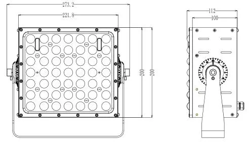 180lm/W High Precision Multi Angle Adjustment High-Power LED Stadium Light Floodlight