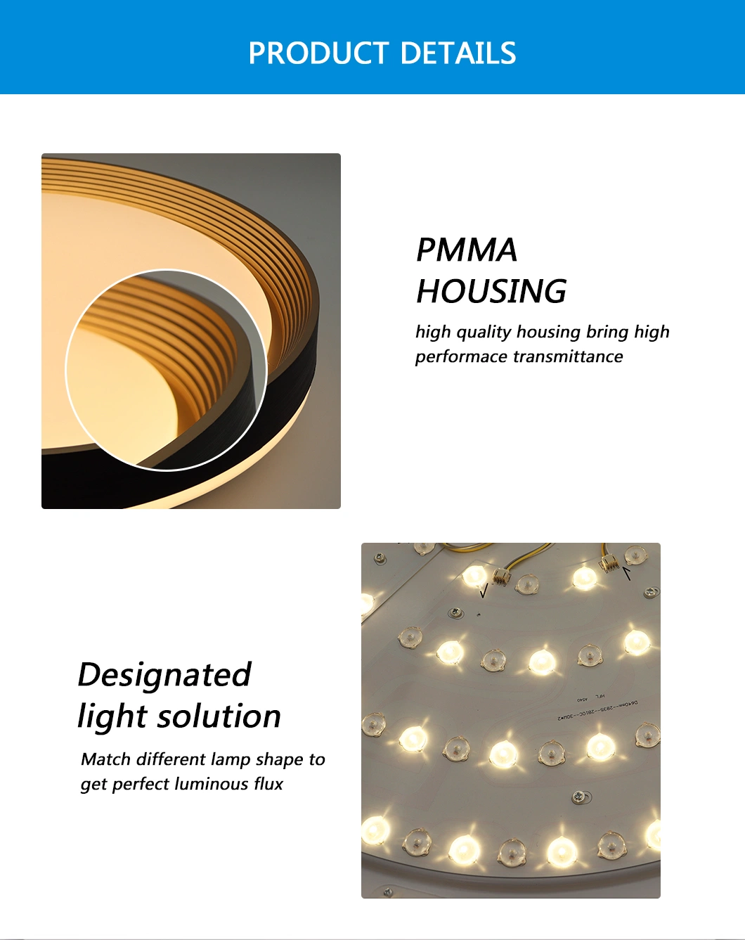 Decorative Modern Black and Gold LED Flush Mount Ceiling Lights