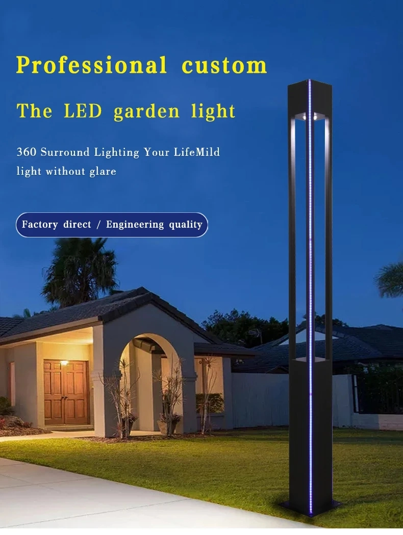 30W/50W LED Round Outdoor Waterproof Post Garden Park Bollard Pathway Street Landcape Lawn Lamp