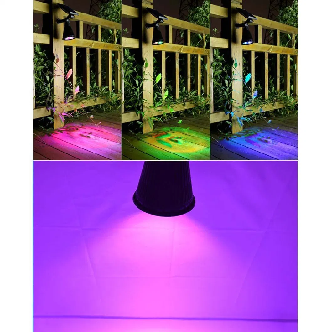 LED Solar Energy Spot Light Yard Motion Sensor Light RGB Full Changing Color Passageway Light Solar Spotlight