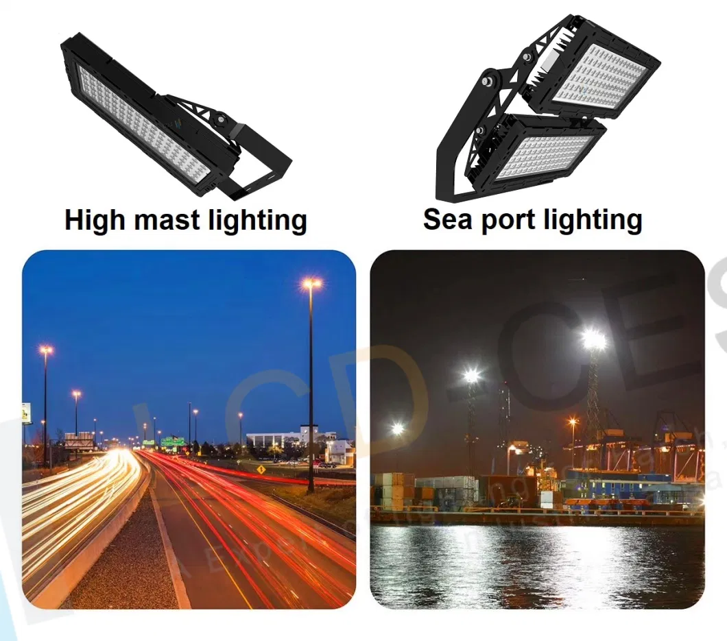 High Bay Sports Lights 500W Outdoor Playground Football Field Lighting 100-277V LED High Mast Light Fixture Golf Pole Lamp-Floodlight