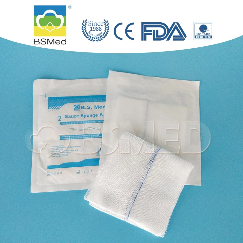 Disposable Wound Dressing Absorbent 100% Cotton Gauze Swabs Pads with CE Certificate