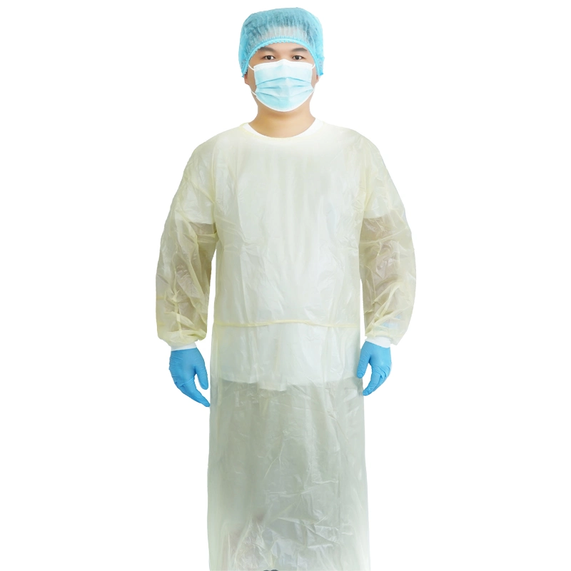 CE En13795 AAMI Level2 Aprroved Disposable PP/PP+PE/ SMS Non- Woven Isolation Gown