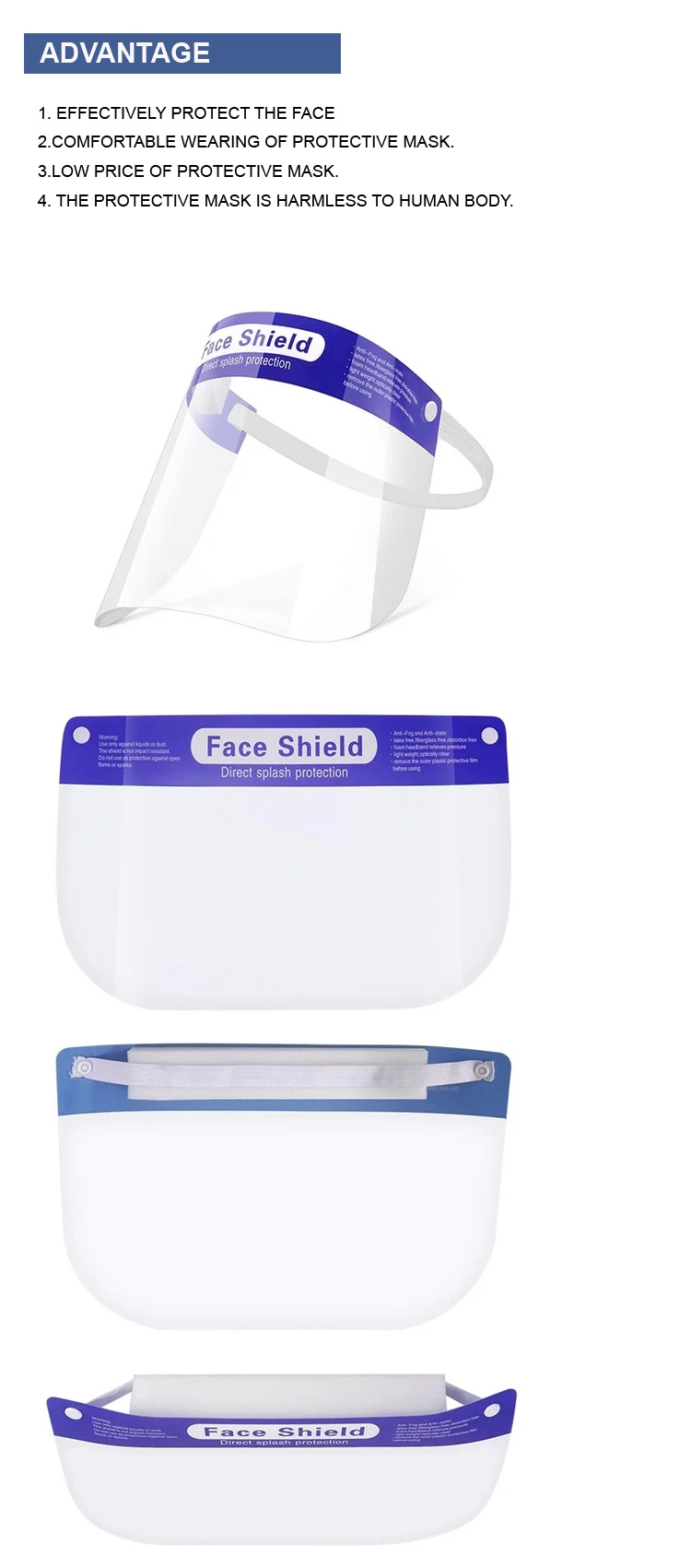 Transparent Anti Fog Face Shield Mask