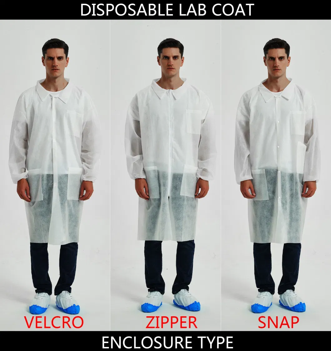 Disposable Hospital Visitor Doctor Nonwoven Lab Coat