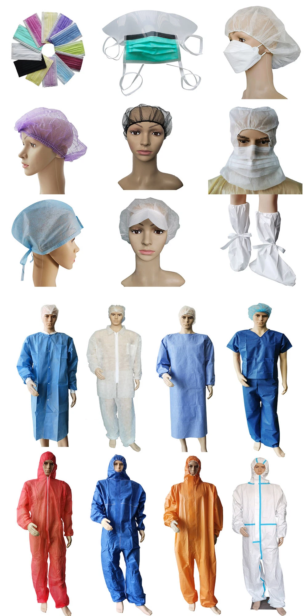 CE Certified Tie-on Protection Safety Isolation Handmade Manufacturer Healthcare Non-Woven Nurse Surgical Disposable PP Doctor Cap