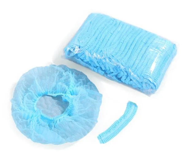 High Quality Medical Non Woven Bounffant Surgical Elastic Mob Cap Hair Net Disposable Clip Cap
