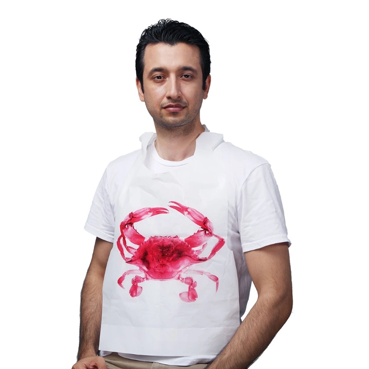 Seafood Custom Printed Apron Crab Plastic Disposable Aprons