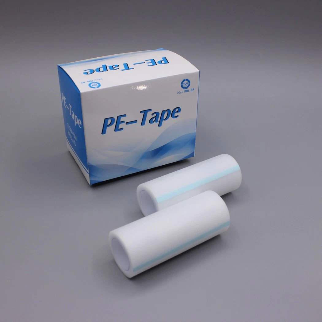 Medical Micro Perforated Easy Tear 1.25cm/2.5cm/5cm/7.5cm/10cm Transparent PE Plaster for Wound Fixation