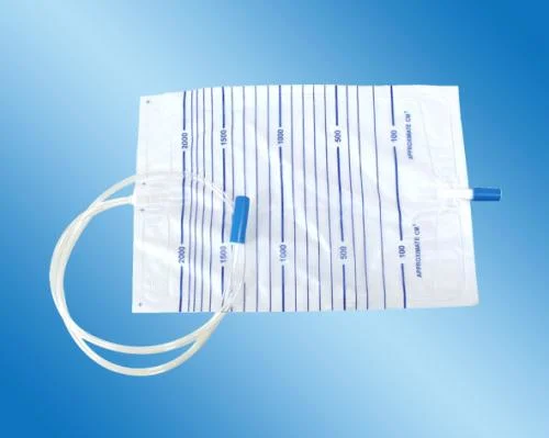 Factory Hotsale Medical Disposable Economic 2000ml Urine Collection Bag with Hook