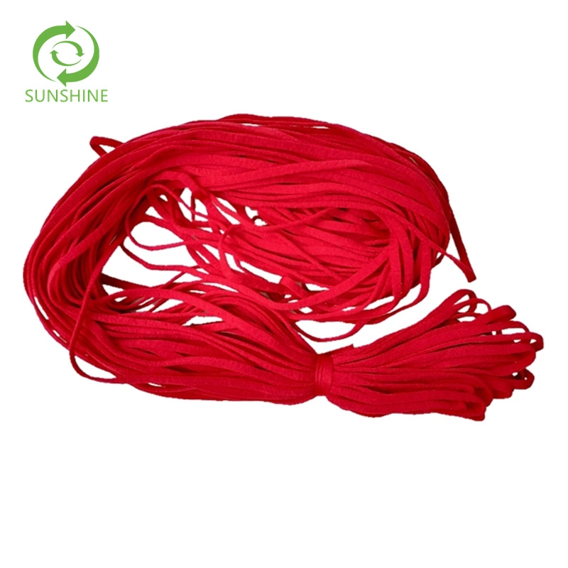 Colorful Polyester+Spandex Flat Elastic Earloop for Nonwoven Face Mask