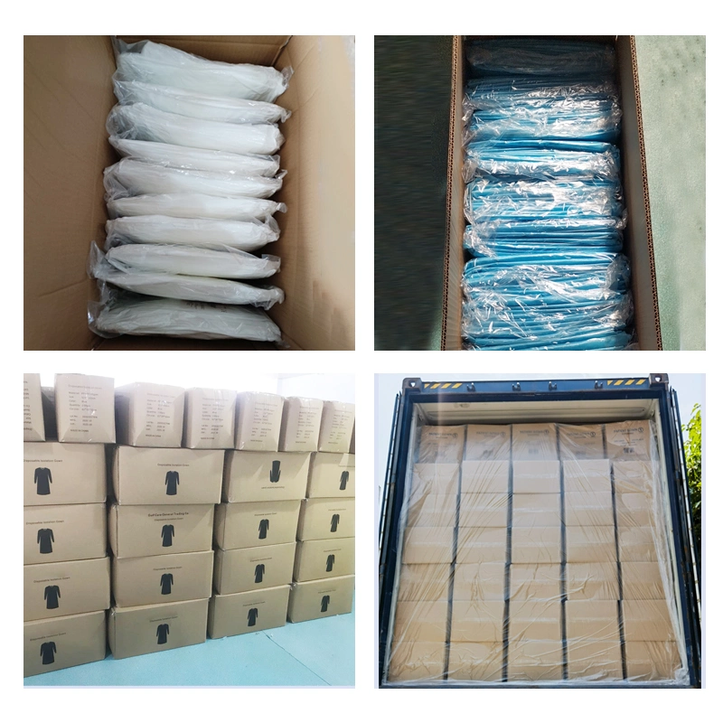 Non-Sterile PP+PE Disposable Universal Isolation Gown 25-40GSM in Stock for Hospital/Clinic/Lab