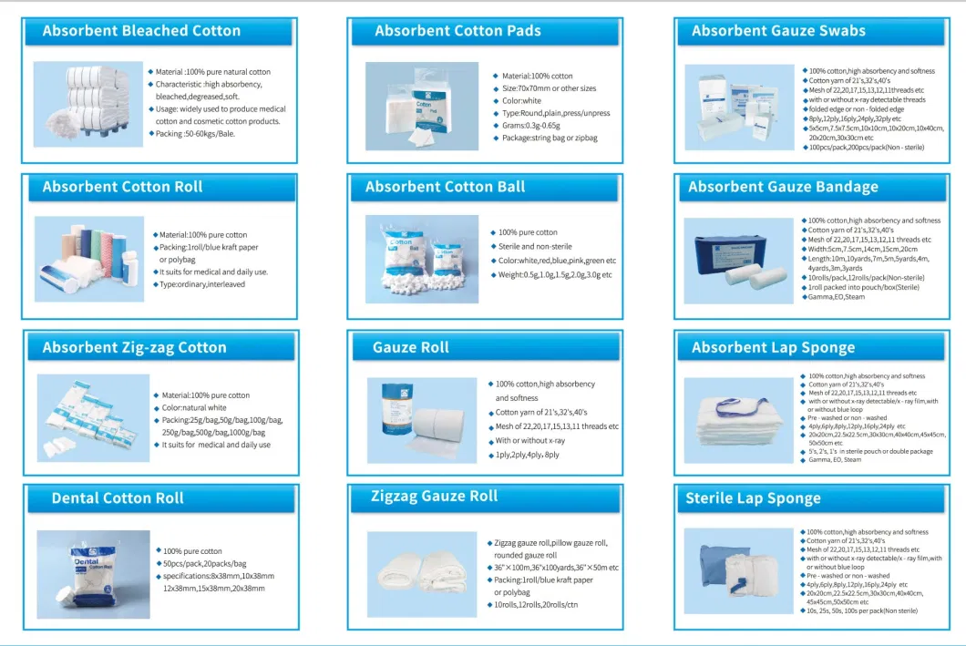 OEM Absorbent Medical Supply Disposable Products Dental Cotton Rolls