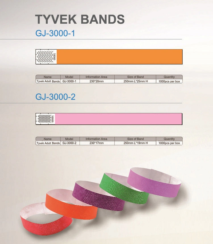 You Need Water Proof ID Medical Wristband Bracelets for Events / One Time Use Paper Wristband