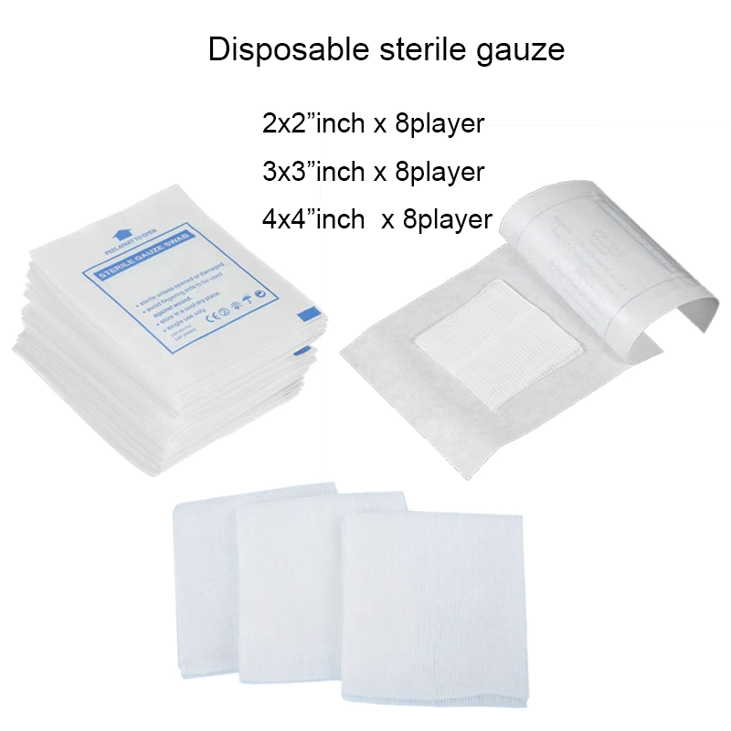 6/8/16ply Wound Dressing Disinfection Swab Gauze 10cmx10cm 100% Cotton Sterile Gauze Swab Pads