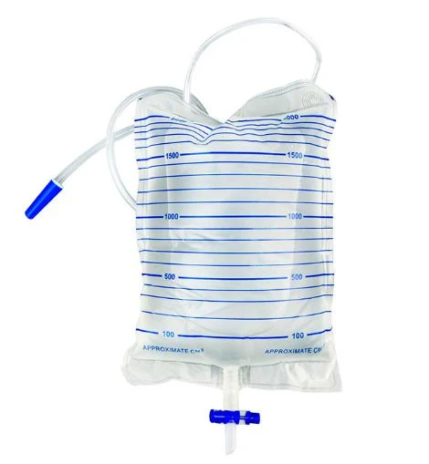 2000ml Disposable Medical Sterile Economic Luxury Urinary Collection Drainage Urine Bag with T-Valve