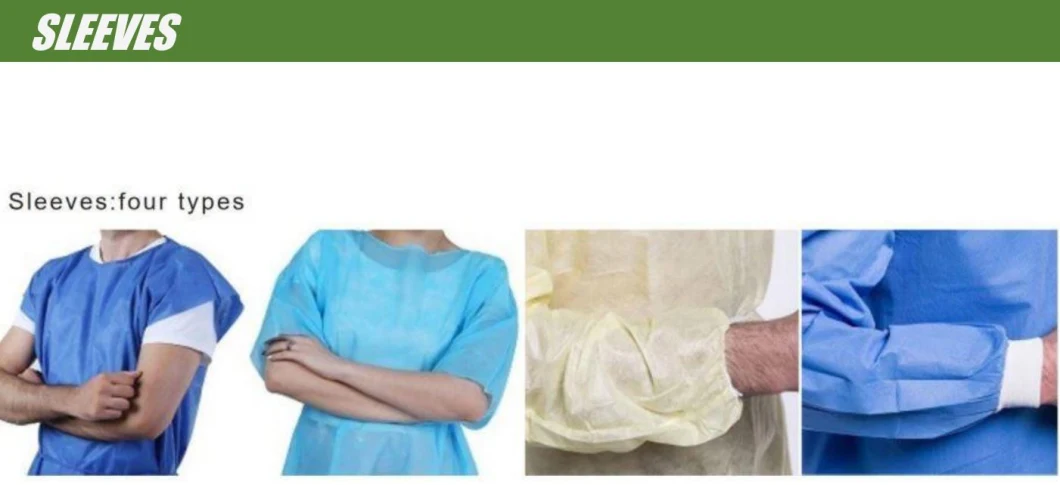 Disposable Non Woven Long Sleeve Protective Lab Coat with Collar