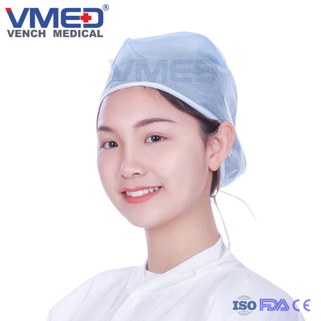 High Quality Disposable Surgical Nonwoven Doctor Cap with Tie on/Nonwoven Doctor Cap