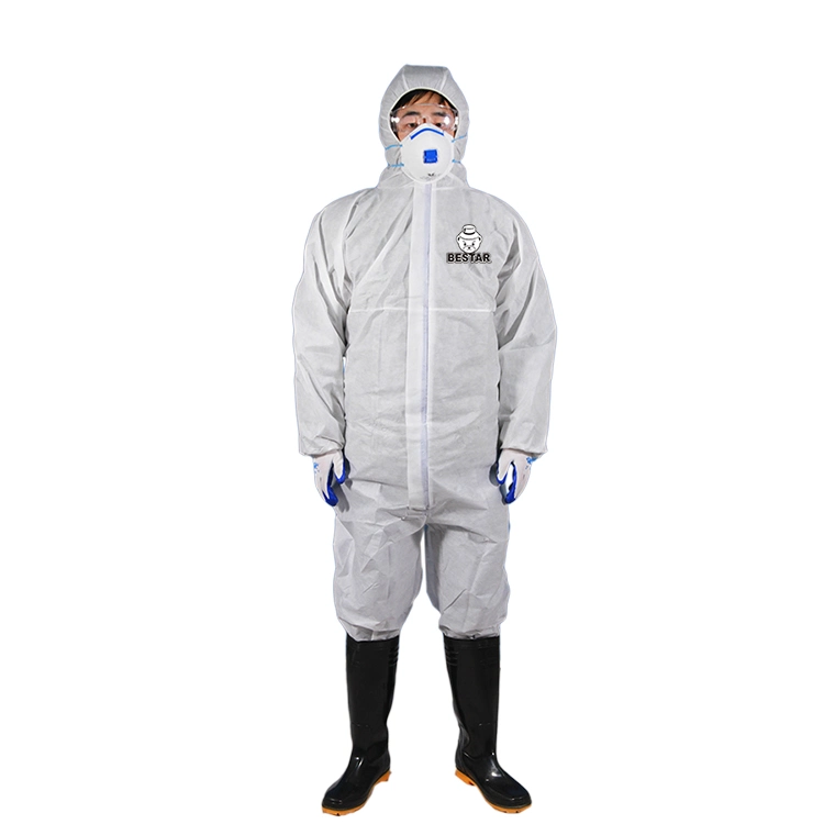 Disposable Nonwoven Type 5/6 SMS Coverall for Asbestos Removal