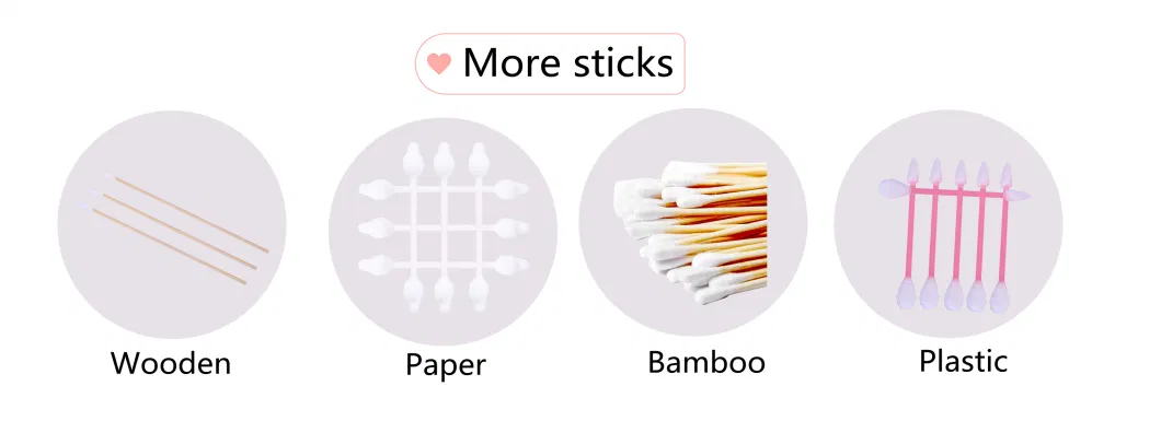 Basic Customization 100PCS Bamboo Stick Double Round Head Cotton Bud for Make up