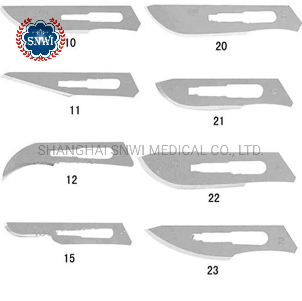 Sterile Disposable Carbon Steel Stainless Steel Surgical Scalpel Blade/Stitch Cutter with Plastic Handle