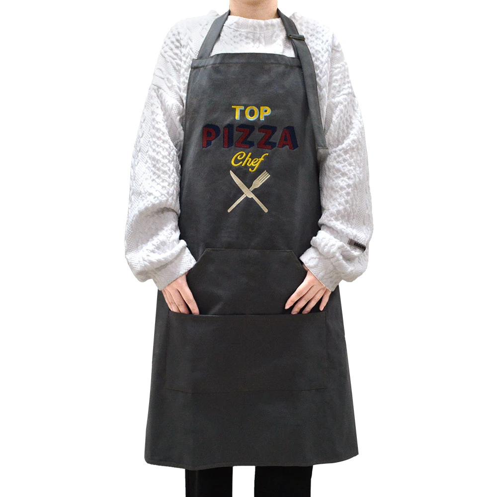 Custom Logo Kitchen Apron Non-Woven Fabric Apron Customized Embroidery Logo Apron