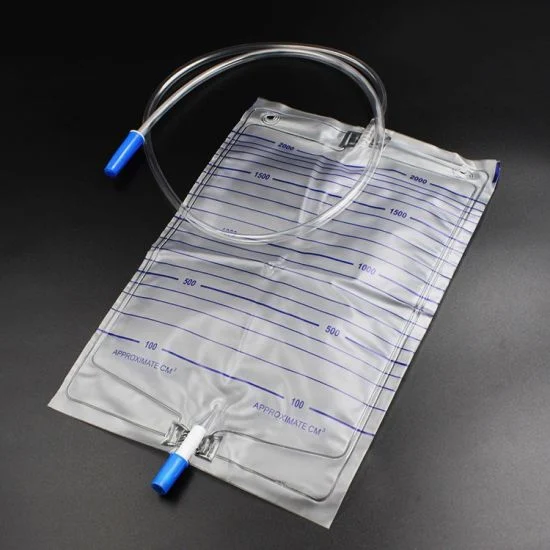 Hospital 2000ml Disposable Economic Urine Drainage Bag with Pull-Push Valve