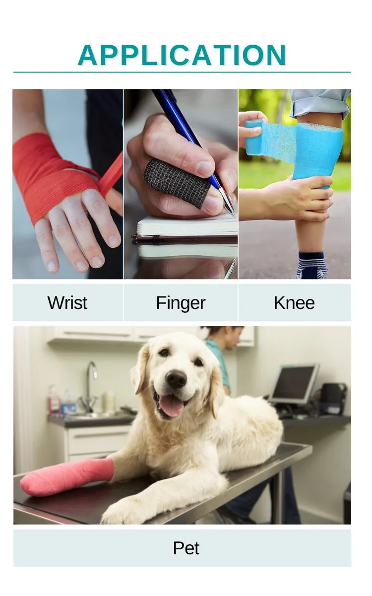 Self-Adhesive Flexible Wrap Vet Elastic Cohesive Non Woven Bandage for Dog Pets Animals