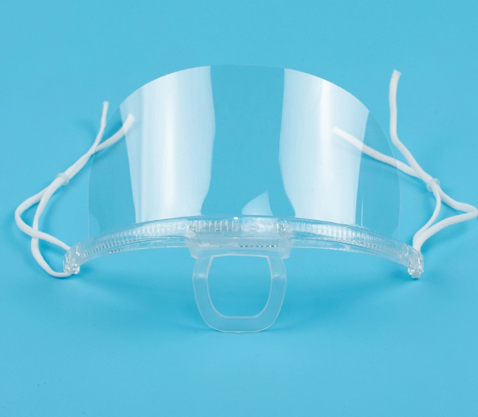 Hot Selling Detachable Reusable Anti-Saliva Fog Food Hygiene Plastic Transparent Face Mask with Shield&#160;