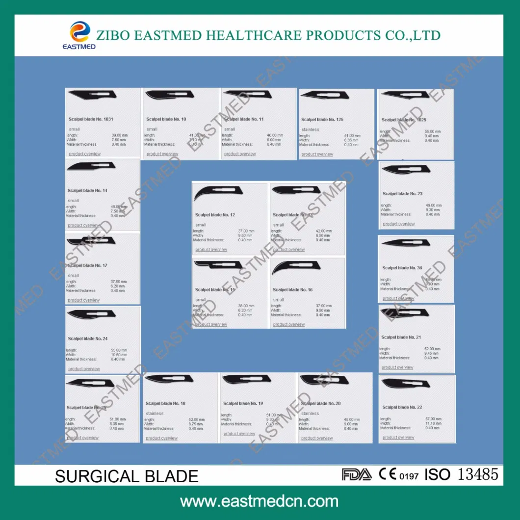 CE&ISO13485 Approved Carbon Steel Surgical Blade/Scalpel