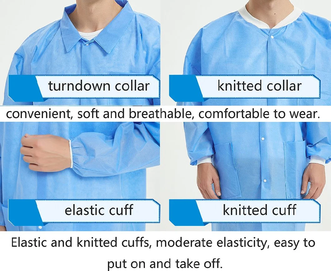 Disposable Hospital Visitor Doctor Nonwoven Lab Coat