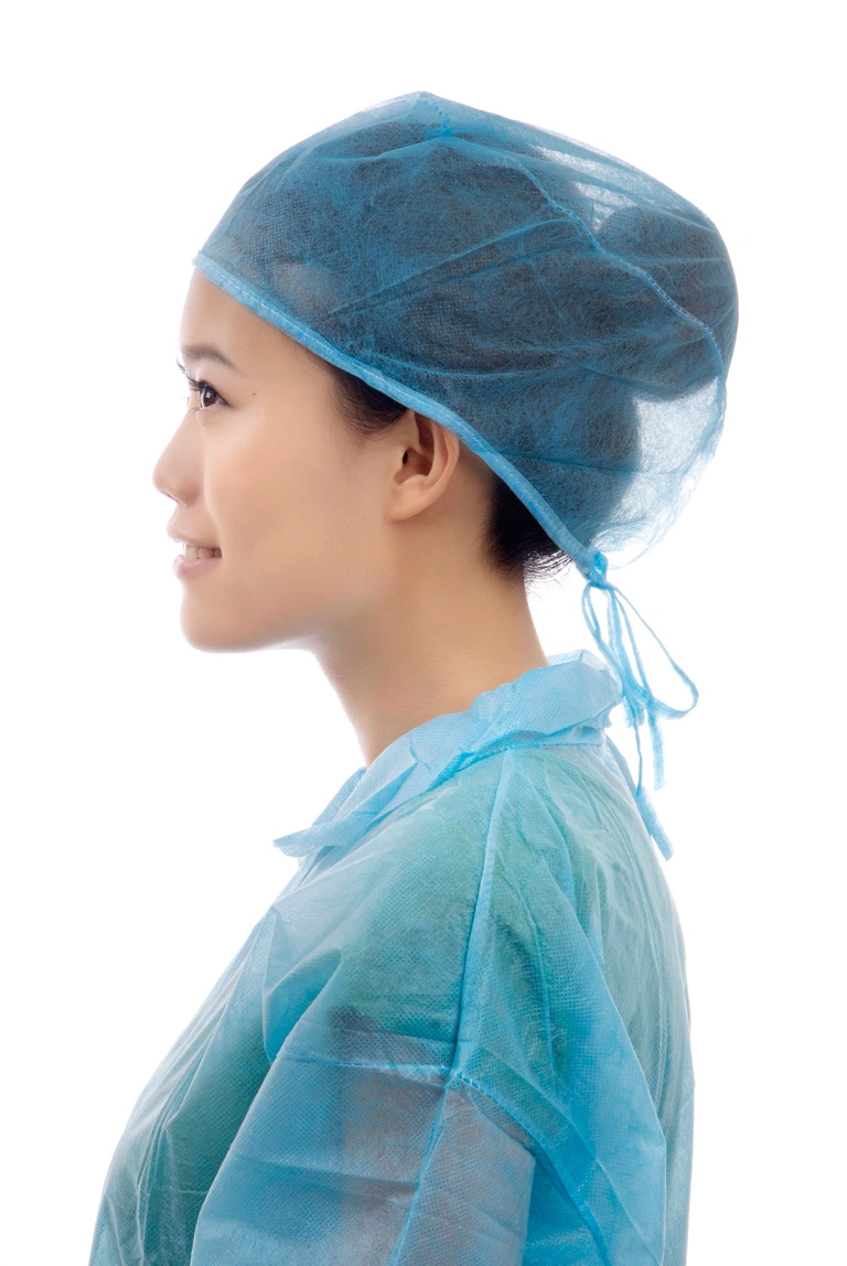 No-Reusable Medical Use Doctor Cap with Ties at Back by SMS or PP Material in Hospital/Clinic
