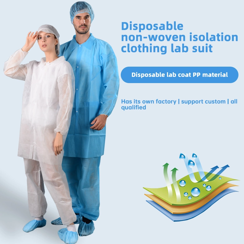 Disposable Non-Woven Coat Polypropylene Coats