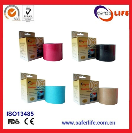 2019 Saferlife Hot Sale Color Elastic Cotton Kinesio Tape 5cm X 5m for Sports Muscle Therapy