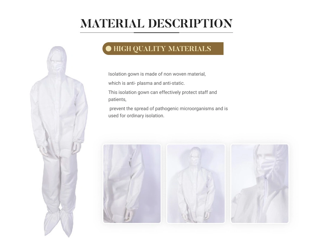 Disposable Long Sleeve Laboratory Coat Medical Surgical Isolation Gown