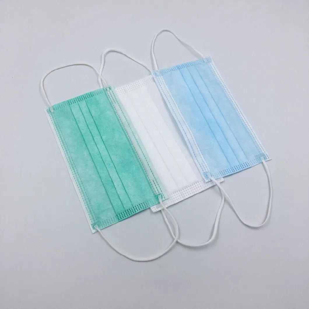 Disposable Medical Surgical Marks 3 Ply Face Mask Earloop Blue Non Woven Masker