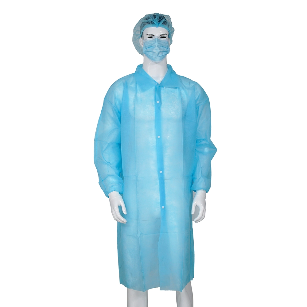 Single Use Lab Coat Disposable Safety Nonwoven Lab Coat