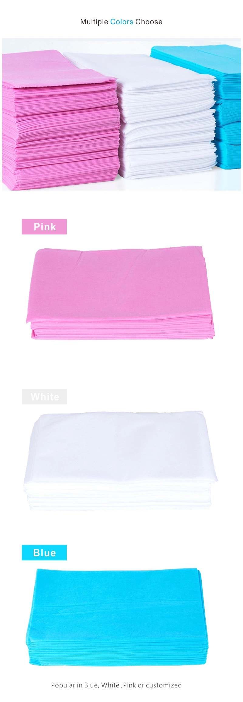 Disposable Nonwoven Bed Cover for Hospital SPA Beauty