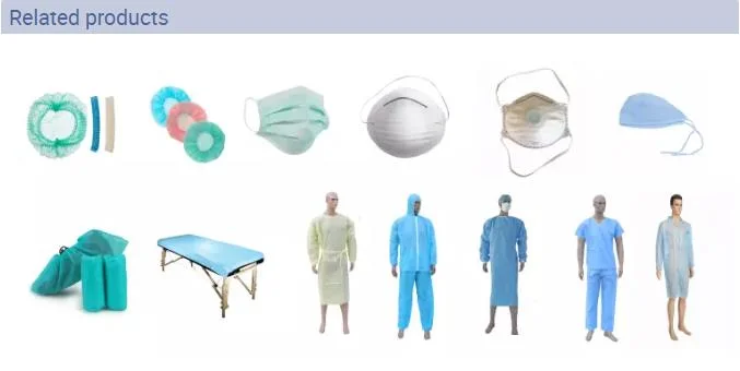 High Quality Medical Non Woven Bounffant Surgical Elastic Mob Cap Hair Net Disposable Clip Cap